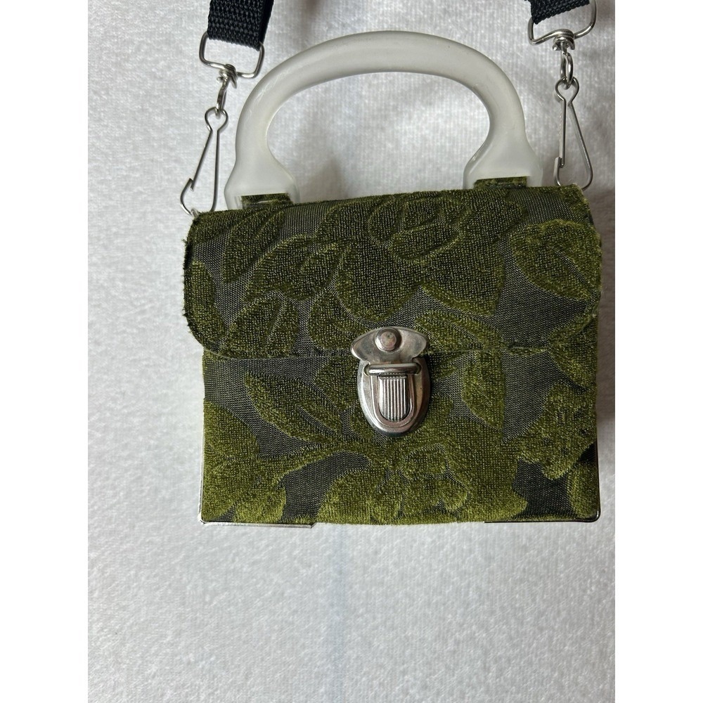 Vintage Style Green Leopard Women's Velvet Purse Bag unbrand handcrafted charm